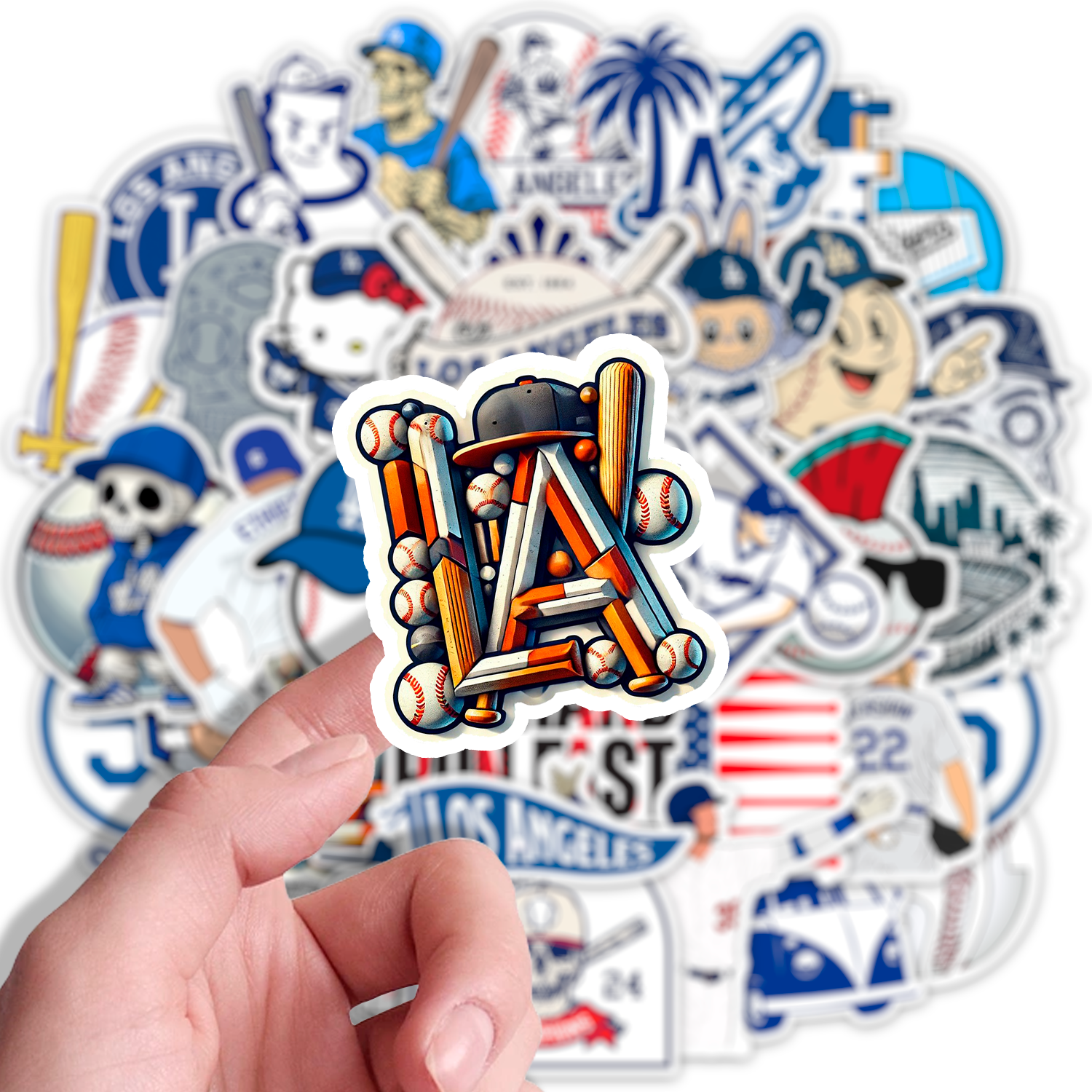 110pcs Los Angeles Baseball Stickers Dodgers for Kids Teens Adults Fans Gifts