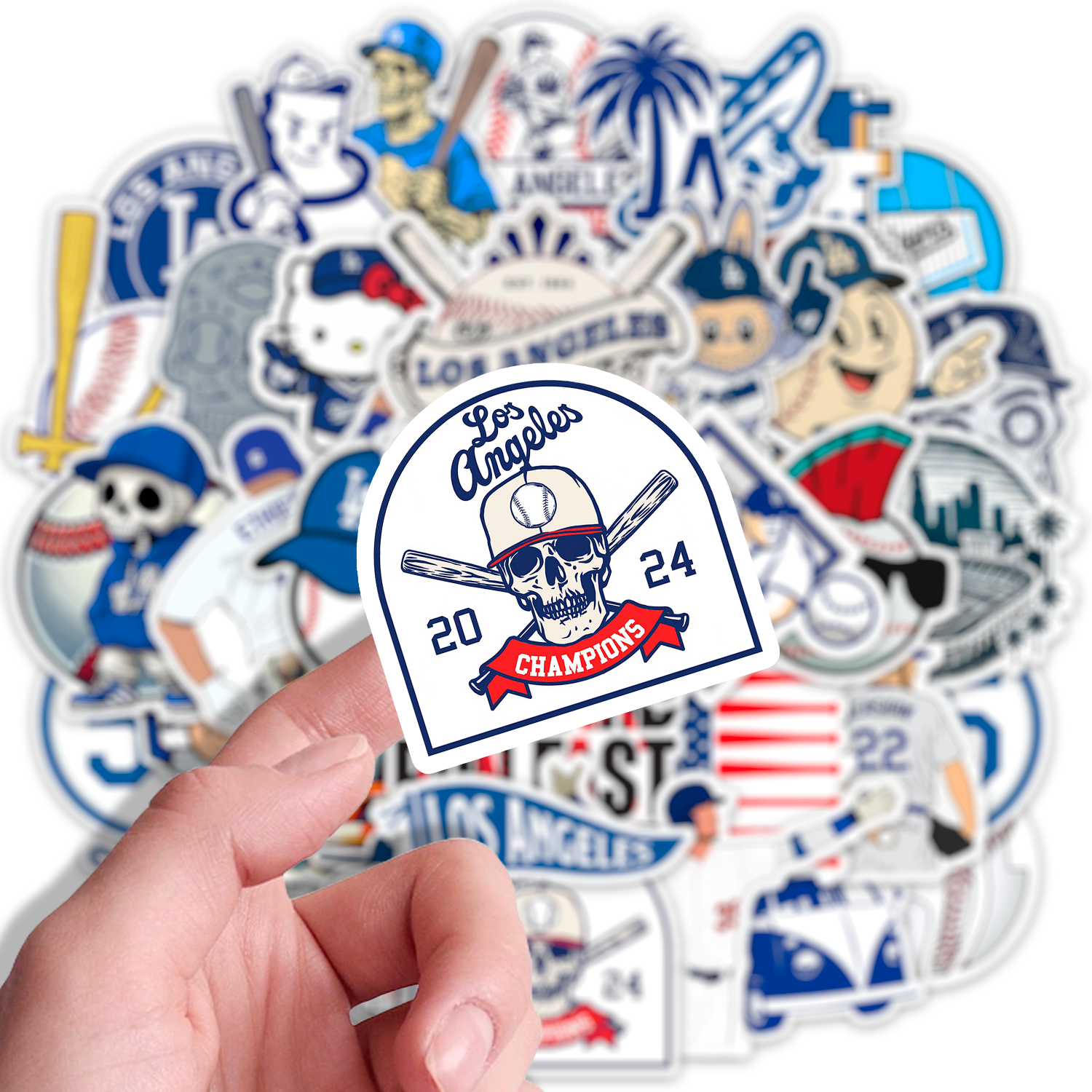 110pcs Los Angeles Baseball Stickers Dodgers for Kids Teens Adults Fans Gifts