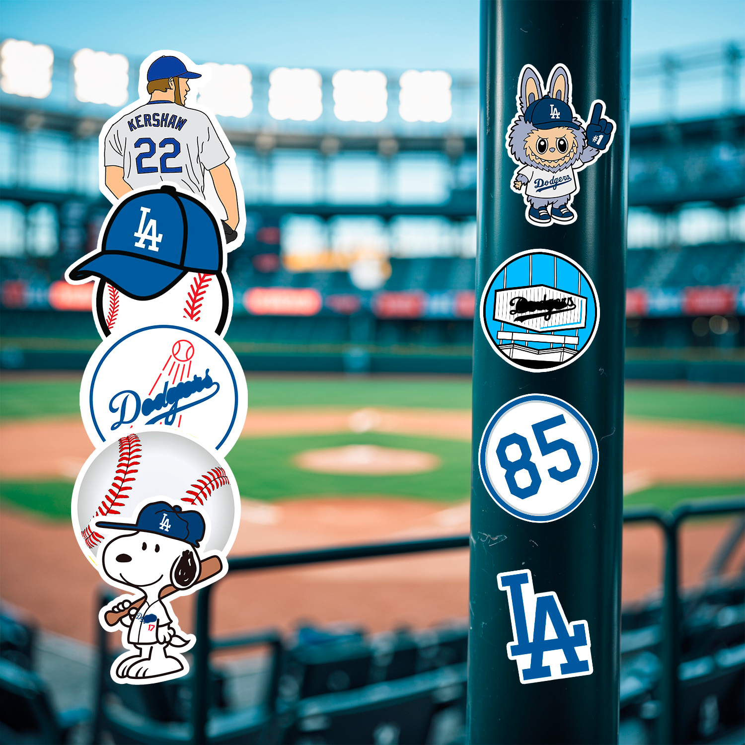 110pcs Los Angeles Baseball Stickers Dodgers for Kids Teens Adults Fans Gifts